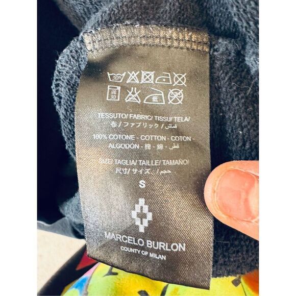 Marcelo Burlon RARE County of Milan Artistic Hooded Sweatshirt Small Men's - Picture 4 of 9